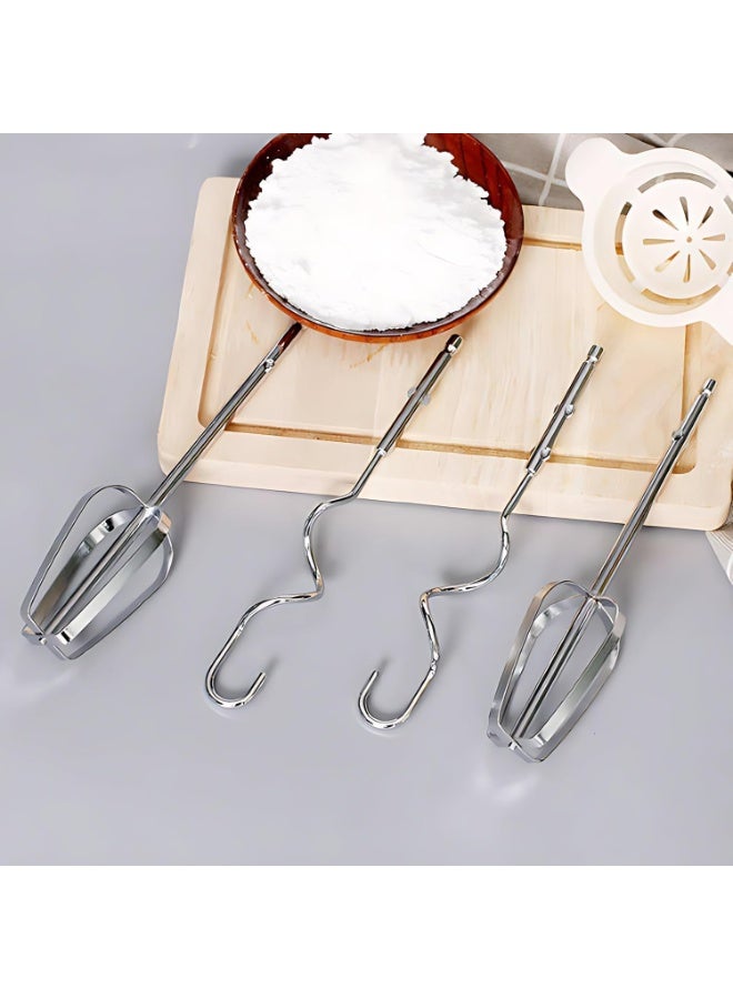 خلاط يدوي كهربائي - 7 سرعات - مضرب بيض يدوي خفيف الوزن بقوة 300 واط مع مضارب طويلة جدًا | خطافات عجين ومضرب بالوني - مثالي للخبز والخفق والخلط وصنع الكيك - Image 4